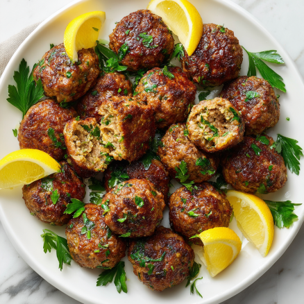 Mediterranean Beef & Lamb Meatballs with Lemon
