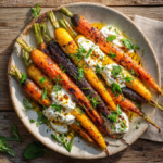 Roasted Rainbow Carrots with Whipped Ricotta and Herbs