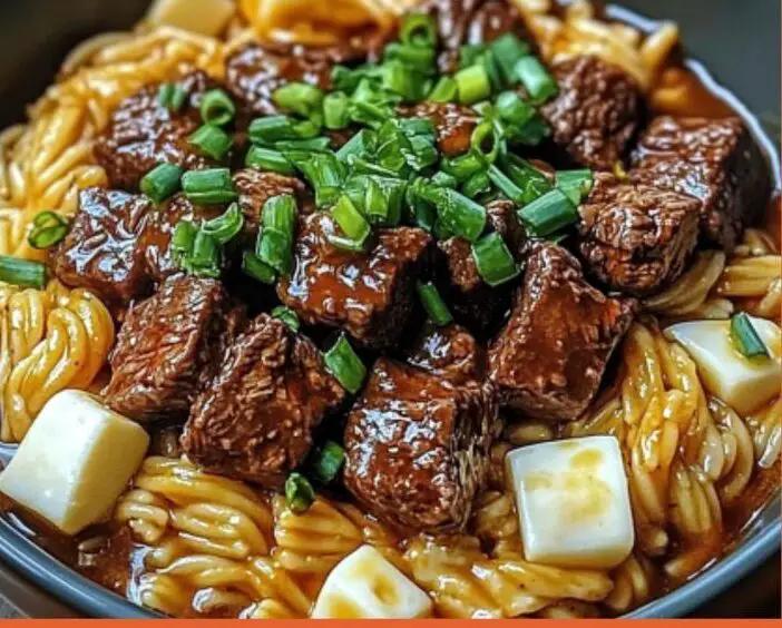 Braised Beef with Cheesy Pasta