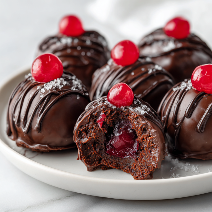 Chocolate Cherry Cordial Truffles