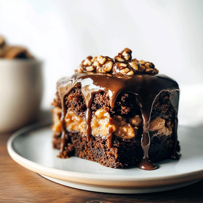 Chocolate Peanut Butter Crunch Cake