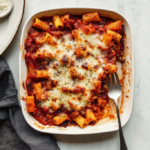 Cheesy Baked Rigatoni with Meat Sauce