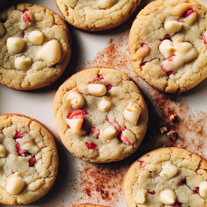 White Chocolate Strawberry Cookies