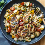 Seared Scallops with Orzo and Roasted Vegetables