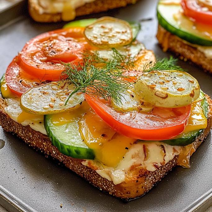 Open-Faced Veggie Melt Sandwich