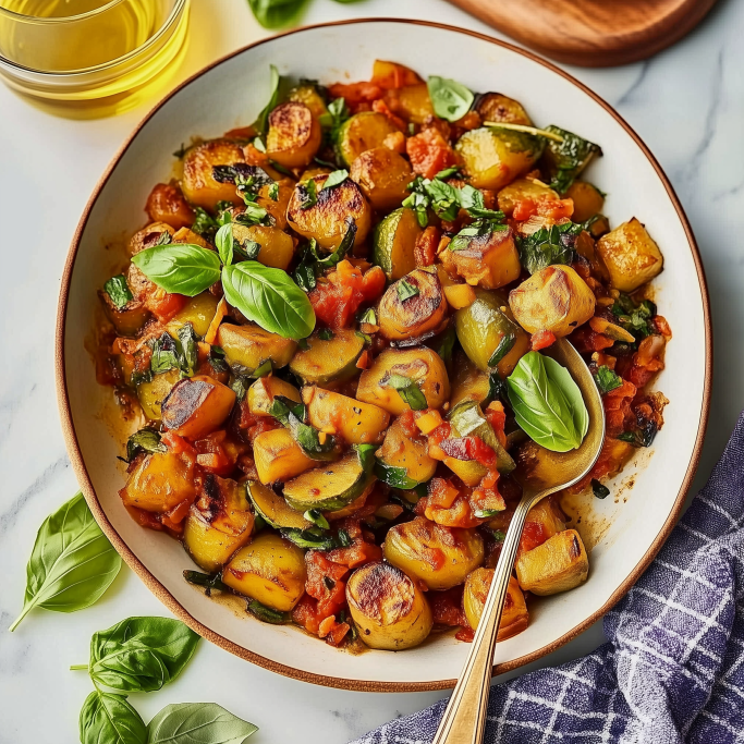 Sautéed Zucchini with Tomatoes and Basil