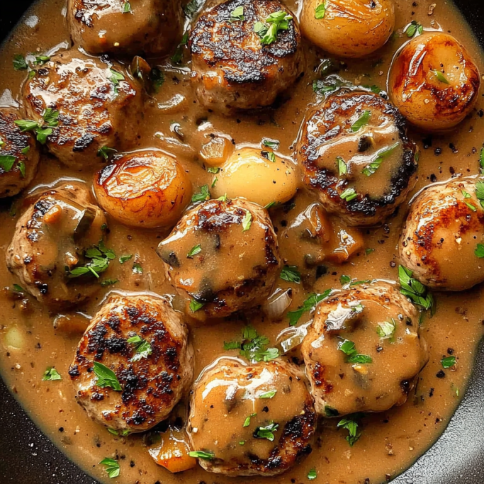 Swedish Meatballs in Rich Onion Gravy