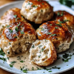 Chicken Meatballs in Creamy Parmesan Sauce