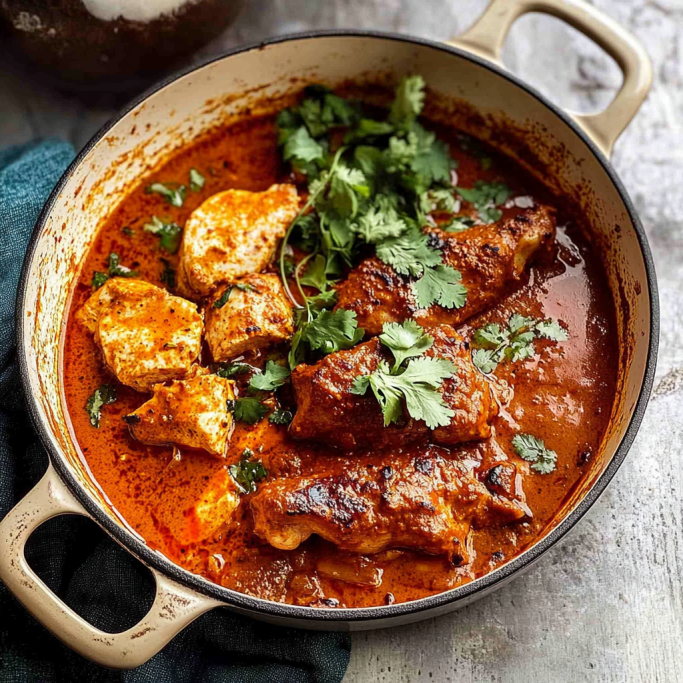 Rich Butter Chicken (Murgh Makhani) with Fresh Cilantro Garnish