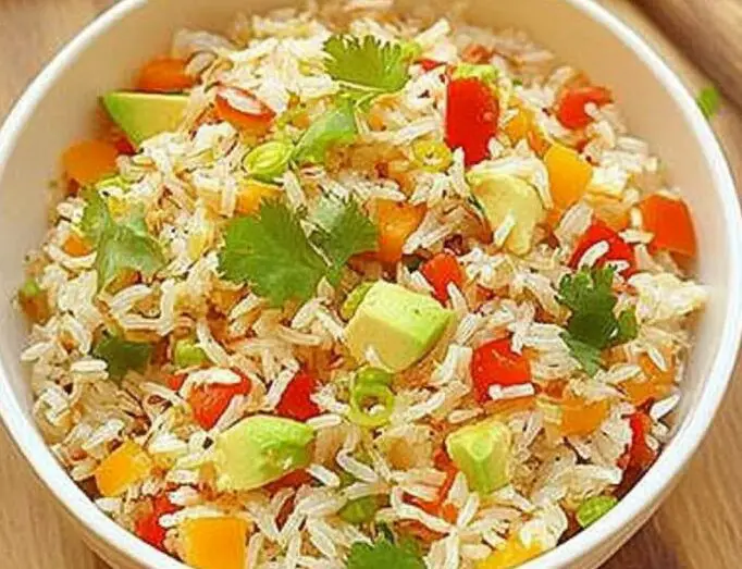 Colorful Vegetable and Avocado Rice