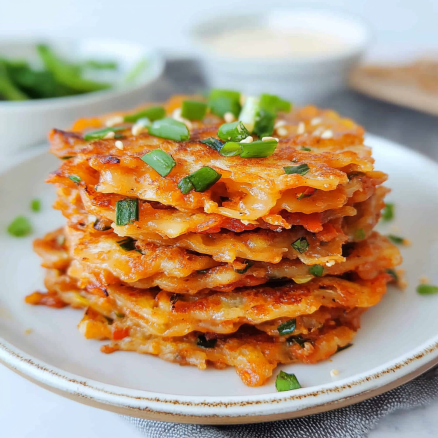 Crispy Veggie Pancakes with Green Onions 2 Crispy Veggie Pancakes with Green Onions