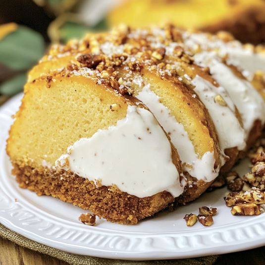 Pistachio Bundt Cake with Vanilla Glaze