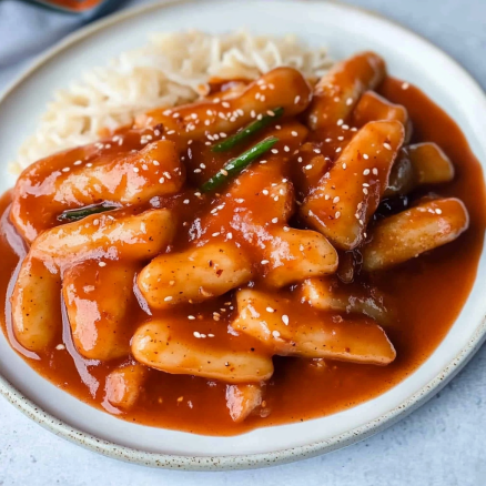 Korean Tteokbokki (Spicy Rice Cakes in Gochujang Sauce) 2 Korean Tteokbokki (Spicy Rice Cakes in Gochujang Sauce)