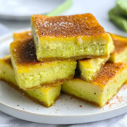 Classic Pandan Custard Cake Bars 2 Classic Pandan Custard Cake Bars