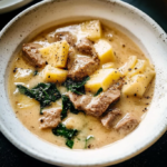 Creamy Beef and Potato Stew with Kale