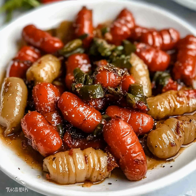 Spicy Stir-Fried Sausages with Peppers 2 Spicy Stir-Fried Sausages with Peppers