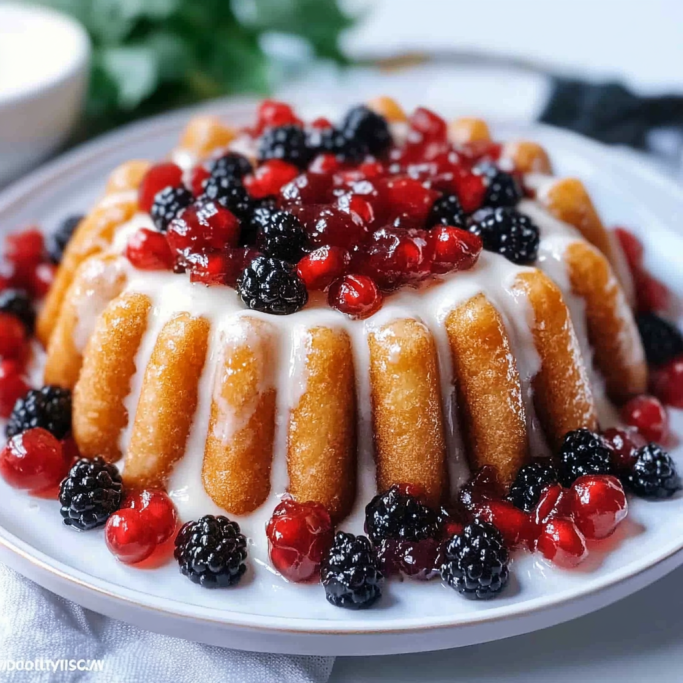 Vanilla Cream Bundt Cake with Berries & Glaze 2 Vanilla Cream Bundt Cake with Berries & Glaze