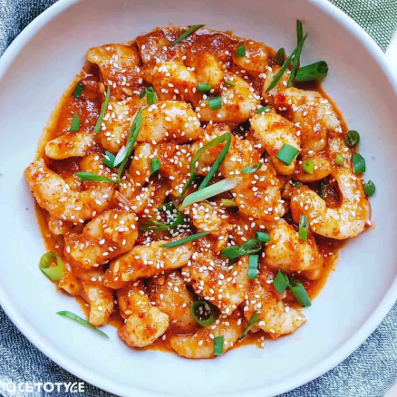 Spicy Sesame Chicken Bites in Chili Sauce