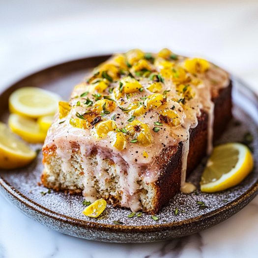 Lemon-Infused Loaf Cake with Candied Kumquats and a Silky Icing Glaze