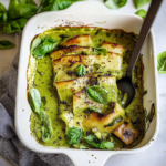 Cheesy Spinach & Basil Stuffed Cannelloni Bake
