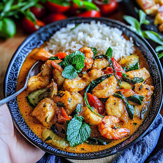 Creamy Thai Red Curry Shrimp with Jasmine Rice