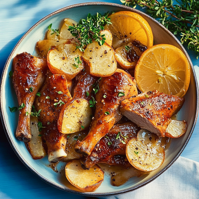 Lemon Herb Roasted Chicken with Potatoes