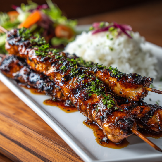 Grilled Honey Garlic Chicken Skewers