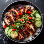 Spicy Glazed Chicken Rice Bowl