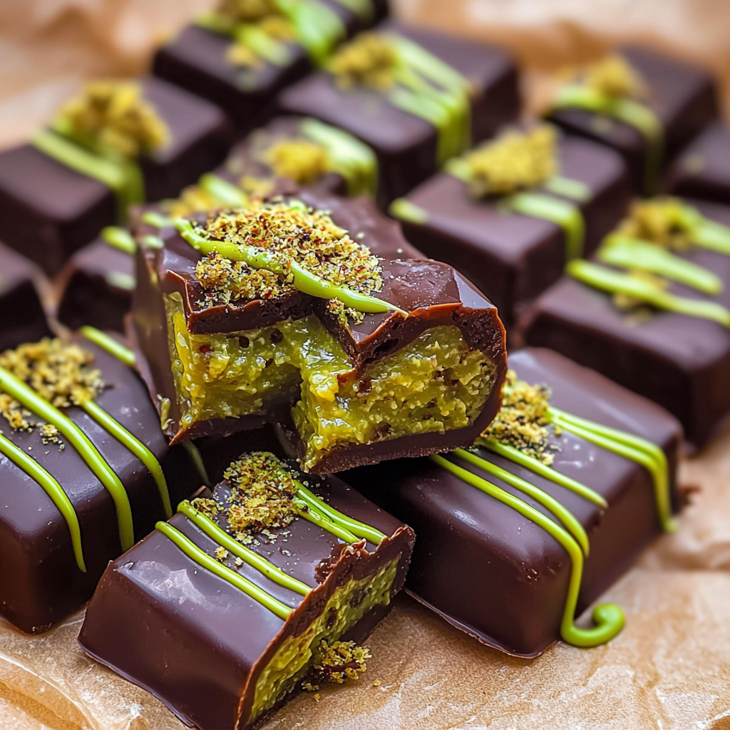 Dark Chocolate Pistachio Fudge Bites