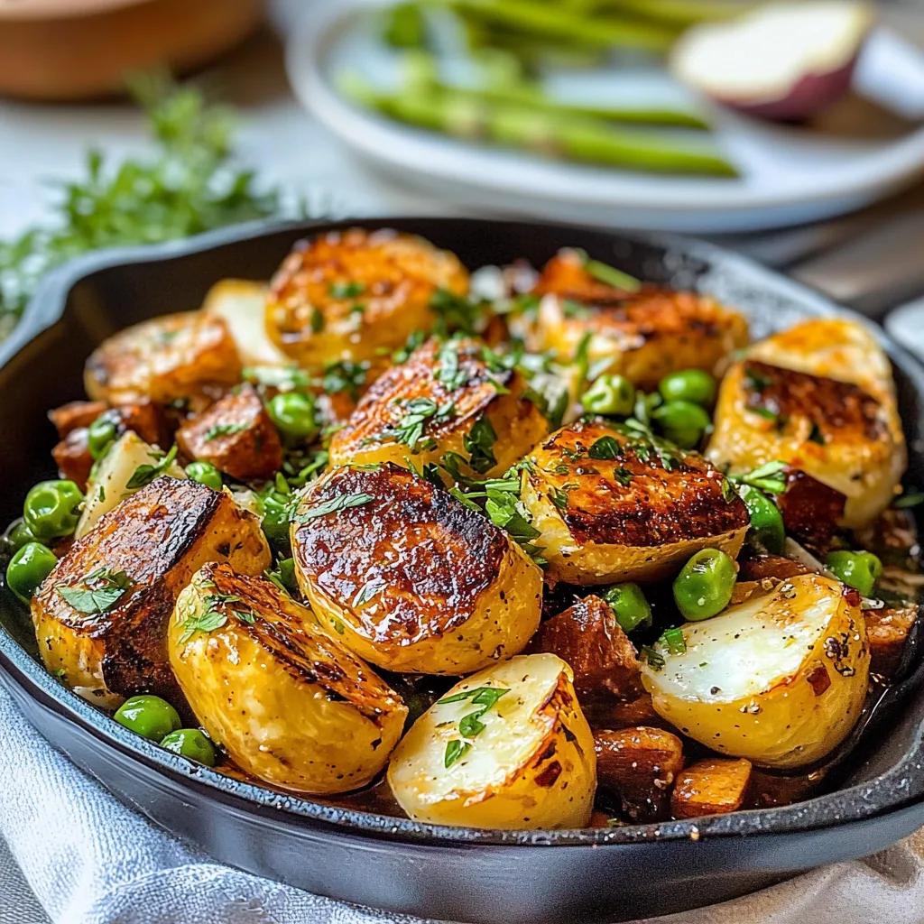 Crispy Skillet Potatoes with Peas and Fresh Herbs – A Rustic Side Dish That’s Crispy, Flavorful, and Perfect for Any Dinner Table