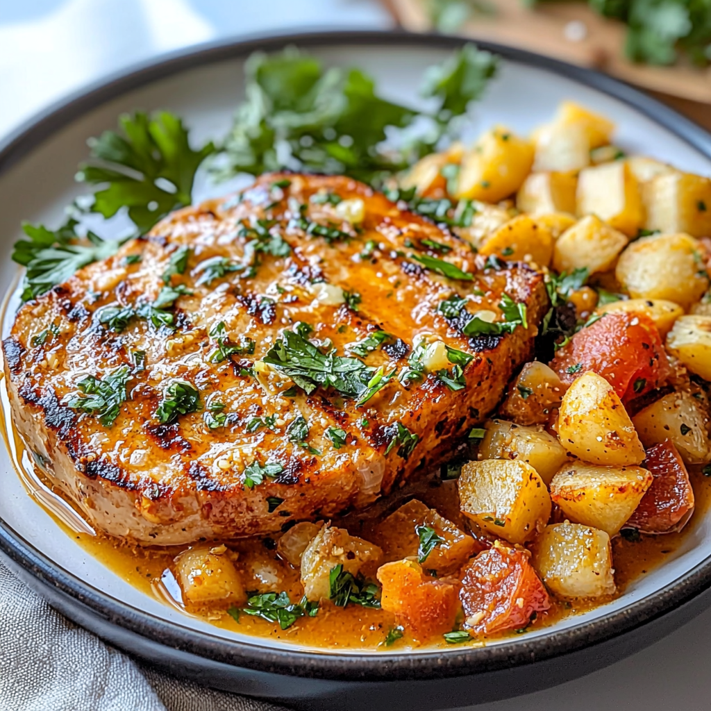 Herb Grilled MEAT Steak with Garlic Butter Potatoes – A Flavorful, Hearty Dinner That’s Easy and Elegant