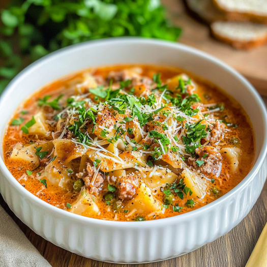Creamy Lasagna Soup with Italian Sausage