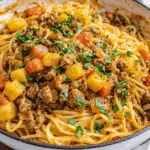 Filipino-Style Spaghetti with Ground Beef and Hotdogs