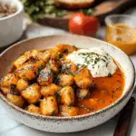 Crispy Potatoes in Spiced Tomato Sauce with Sour Cream – A Comforting Vegetarian Dish with Bold Flavors and Creamy Contrast 3 Crispy Potatoes in Spiced Tomato Sauce with Sour Cream – A Comforting Vegetarian Dish with Bold Flavors and Creamy Contrast