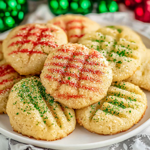 Holiday Sugar Butter Cookies: Classic Soft Butter Cookies Dusted with Festive Red and Green Sugars – A Must‑Have for Holiday Baking