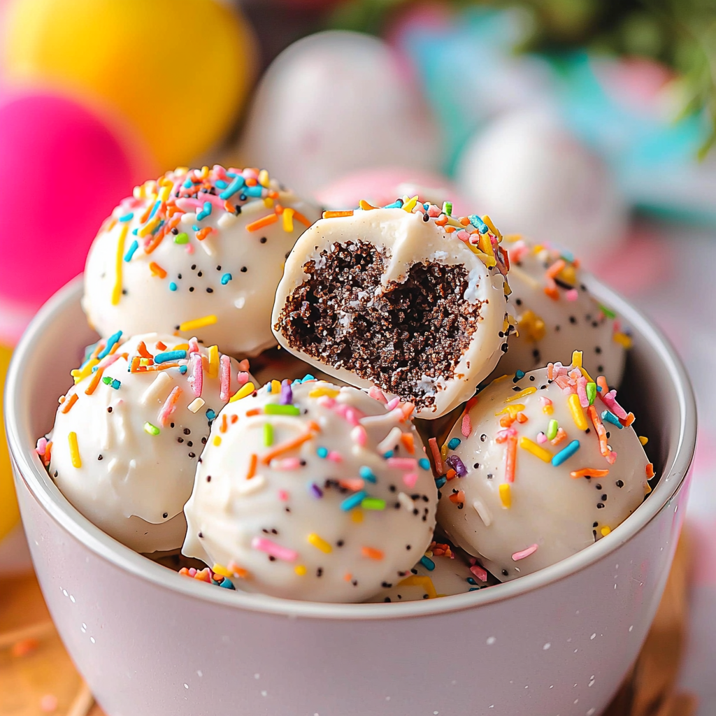 White Chocolate Sprinkle Truffles