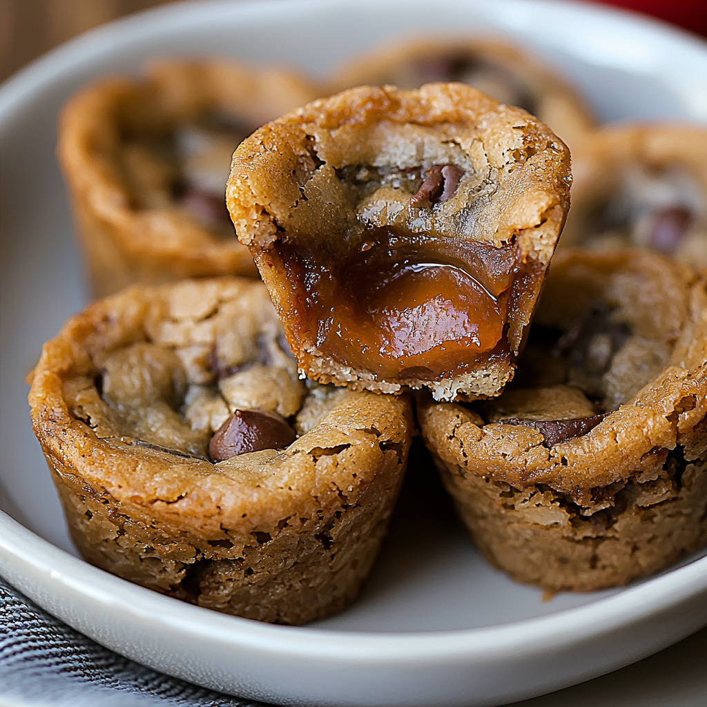 Gooey Caramel-Stuffed Cookie Cups 2 Gooey Caramel-Stuffed Cookie Cups
