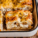 Cheesy Mushroom Stuffed Bread Squares