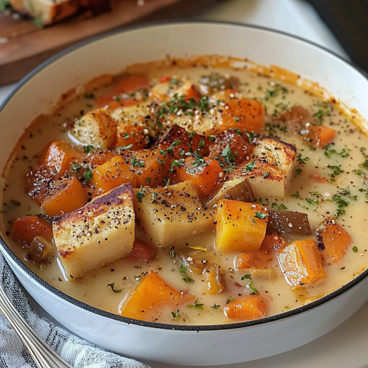 Creamy Root Vegetable Stew with Toasted Croutons 2 Creamy Root Vegetable Stew with Toasted Croutons