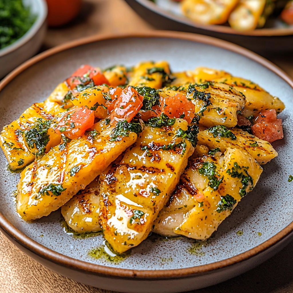 Baked Halloumi with Roasted Cherry Tomatoes and Thyme – A Mediterranean-Inspired Vegetarian Dish
