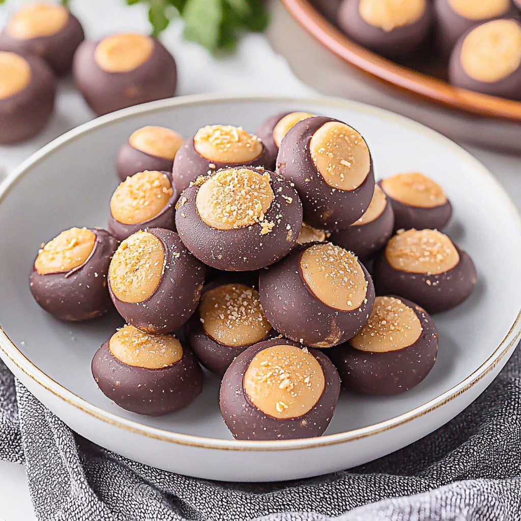 Classic Buckeye Balls – Creamy Peanut Butter Centers Dipped in Smooth Chocolate 2 Classic Buckeye Balls – Creamy Peanut Butter Centers Dipped in Smooth Chocolate