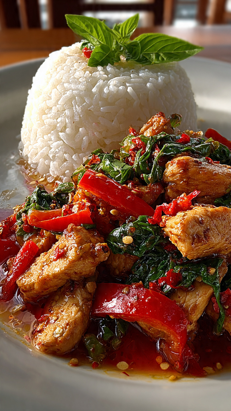 Thai Basil Chicken with Jasmine Rice