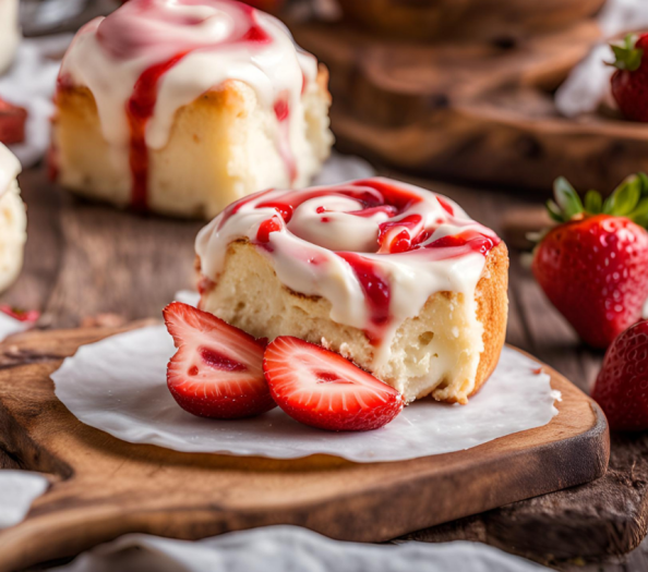 Strawberries and Cream Sweet Rolls