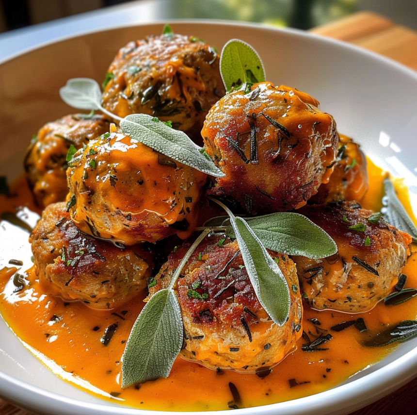 Herb Meatballs in Orange Sauce
