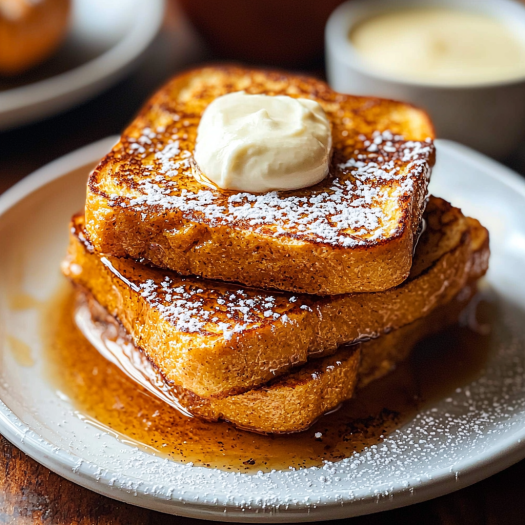 French Toast with Syrup and Butter