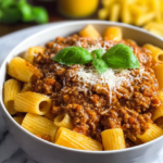 Rigatoni Pasta with Rich Tomato Sauce