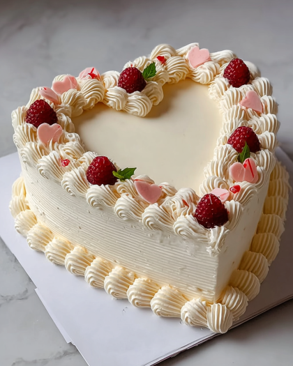 Heart-Shaped Celebration Cake