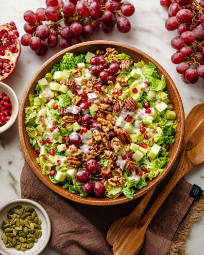Autumn Harvest Salad with Grapes and Pecans