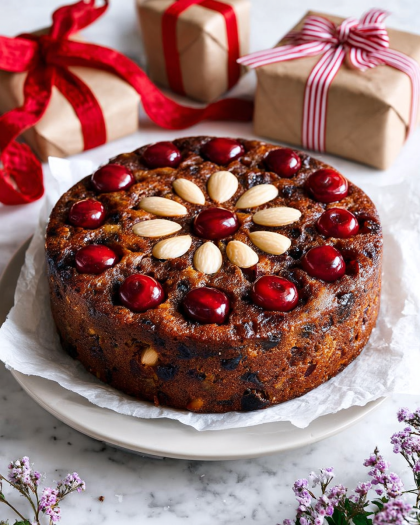 Traditional Fruit and Nut Christmas Cake