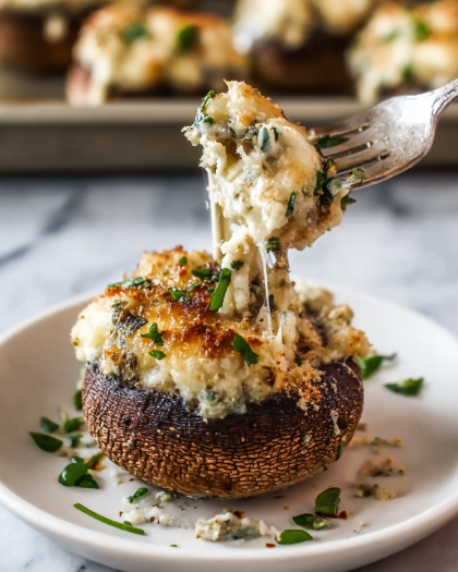 Stuffed Mushrooms with Cheese and Herbs